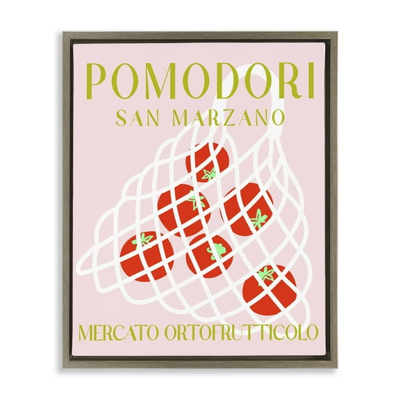 Stupell Industries Modern Tomato Fruit Market Food & Beverage Painting Brown Floater Framed Canvas Art Print Wall Art, 25 x 31