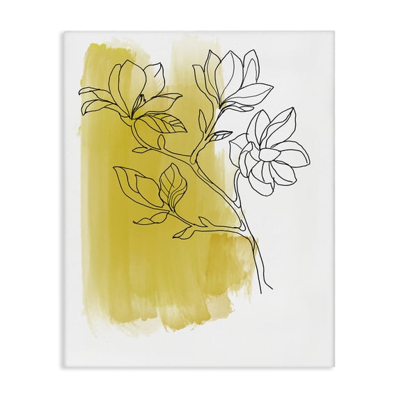 Tree Brech Draw Stupell Industries Modern Tree Blossom Branch Line Drawing Yellow Brush ...
