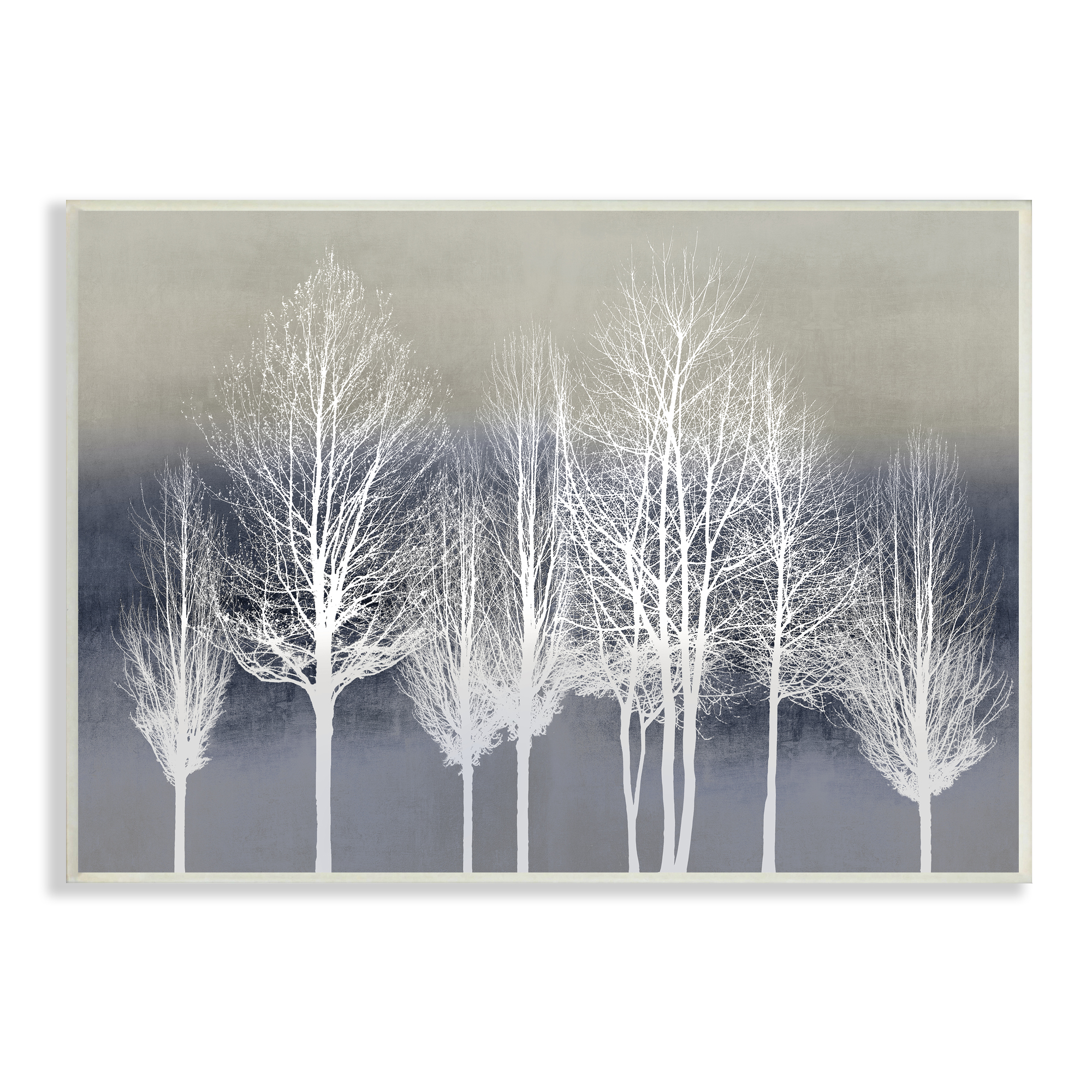 Stupell Industries Modern Tree Forest Winter Landscape over Pattern, 10 x 15, Designed by Kate Bennett