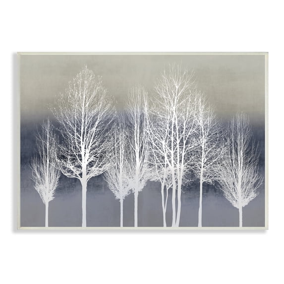 Stupell Industries Modern Tree Forest Winter Landscape over Pattern, 10 x 15, Designed by Kate Bennett