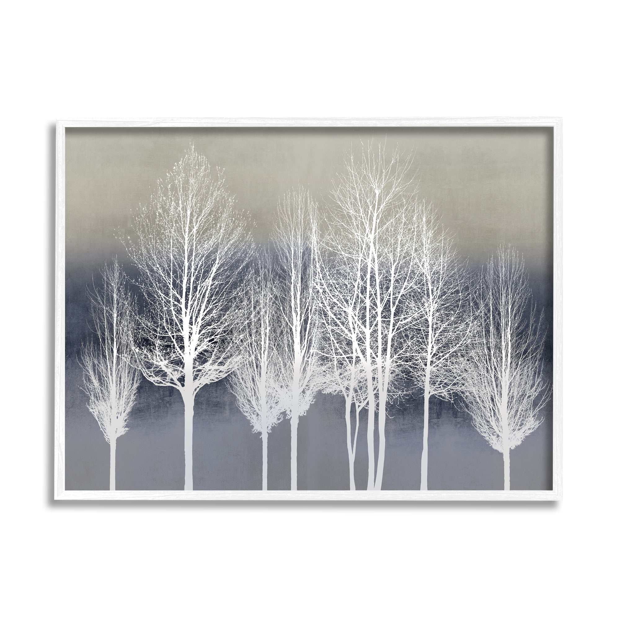 Stupell Industries Modern Tree Forest Winter Landscape over Pattern, 11 x 14, Designed by Kate Bennett
