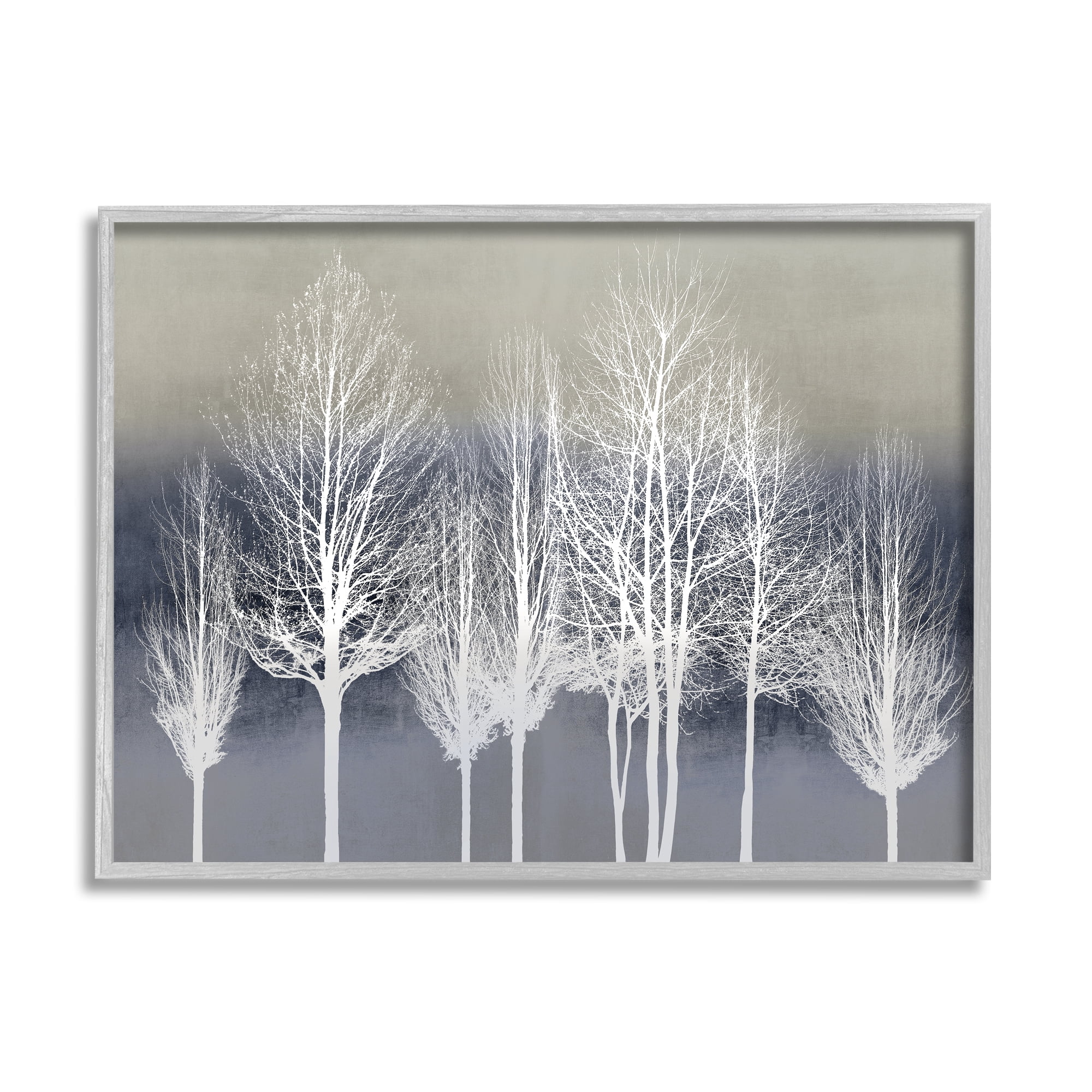 Stupell Industries Modern Tree Forest Winter Landscape over Pattern, 24 x 30, Designed by Kate Bennett