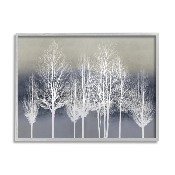 Stupell Industries Modern Tree Forest Winter Landscape over Pattern, 24 x 30, Designed by Kate Bennett