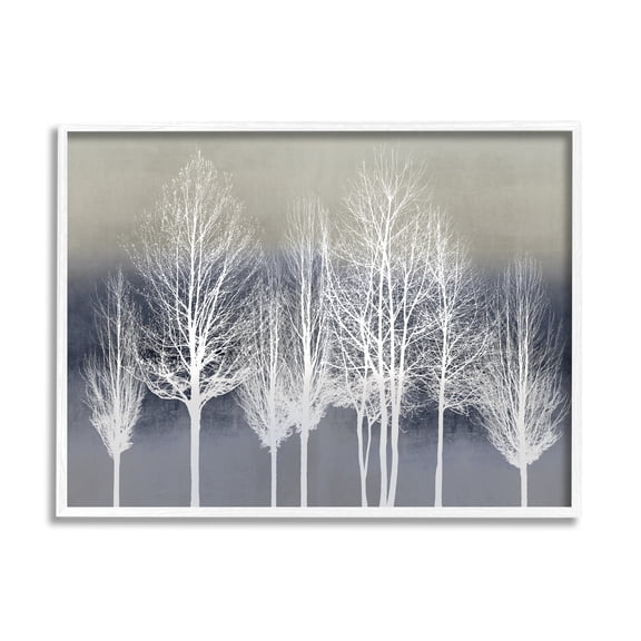 Stupell Industries Modern Tree Forest Winter Landscape over Pattern, 24 x 30, Designed by Kate Bennett