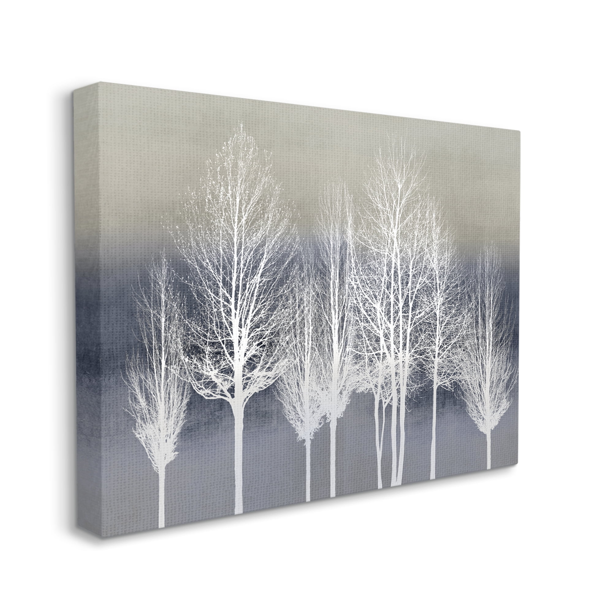 Stupell Industries Modern Tree Forest Winter Landscape over Pattern, 36 x 48, Designed by Kate Bennett