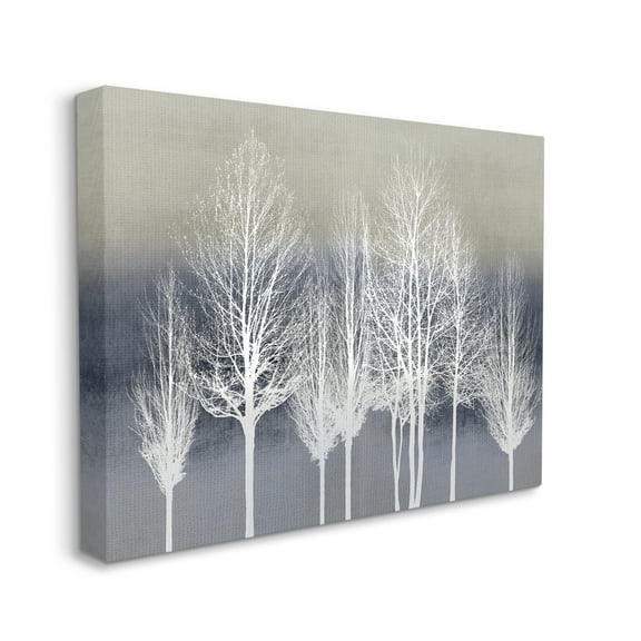Stupell Industries Modern Tree Forest Winter Landscape over Pattern, 36 x 48, Designed by Kate Bennett
