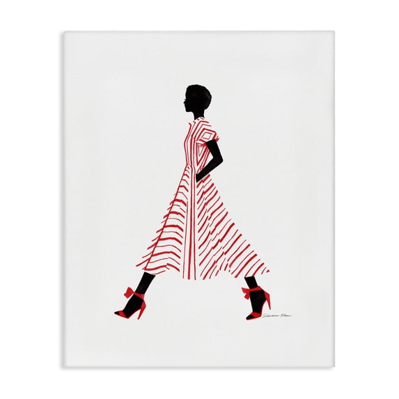 Stupell Industries Modern Trendy Girl in Red Canvas Art, 24 x 30, by Simone Elum