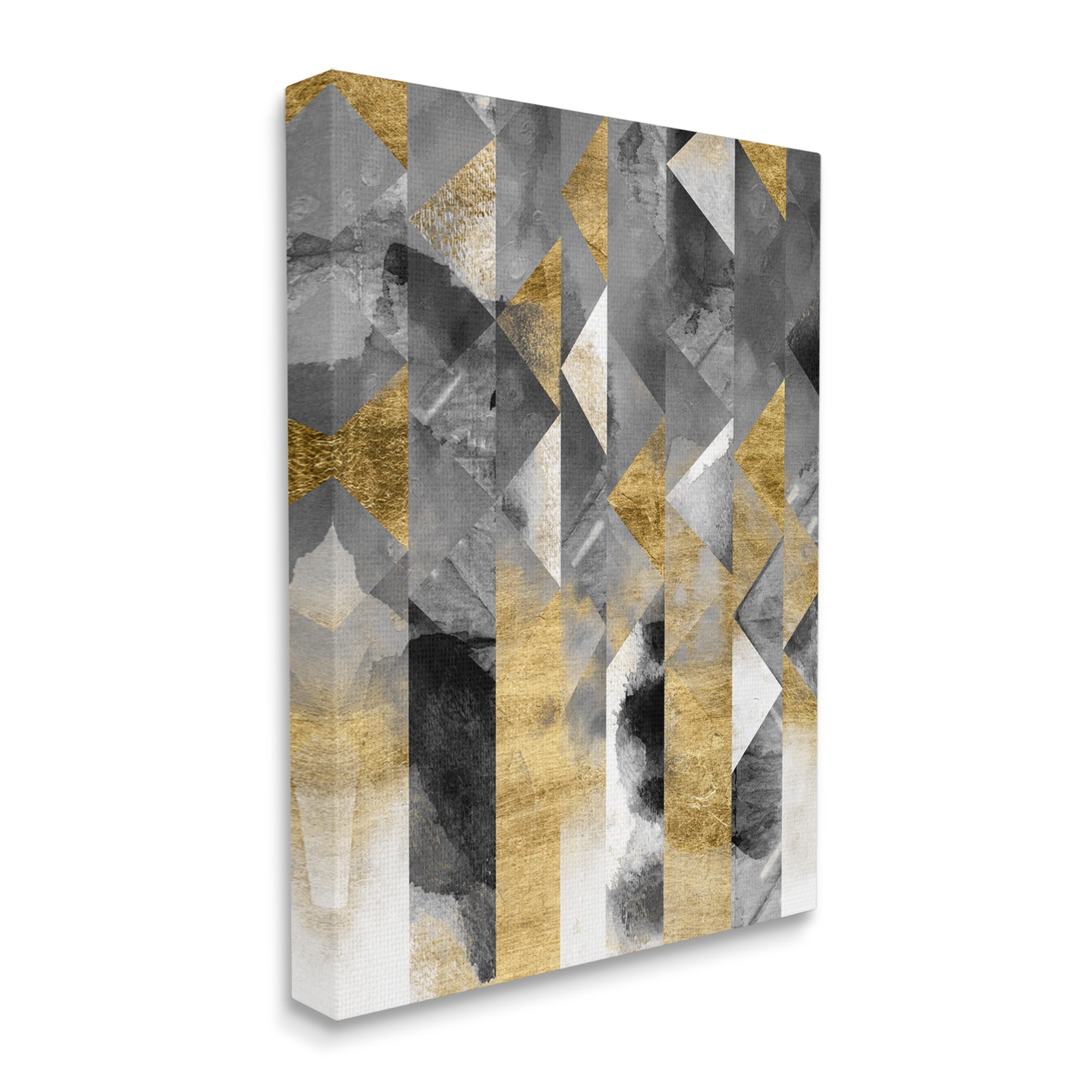 Stupell Industries Modern Triangular Stripes Sharp Geometric Pattern Abstract Painting Gallery Wrapped Canvas Print Wall Art, 30 x 40