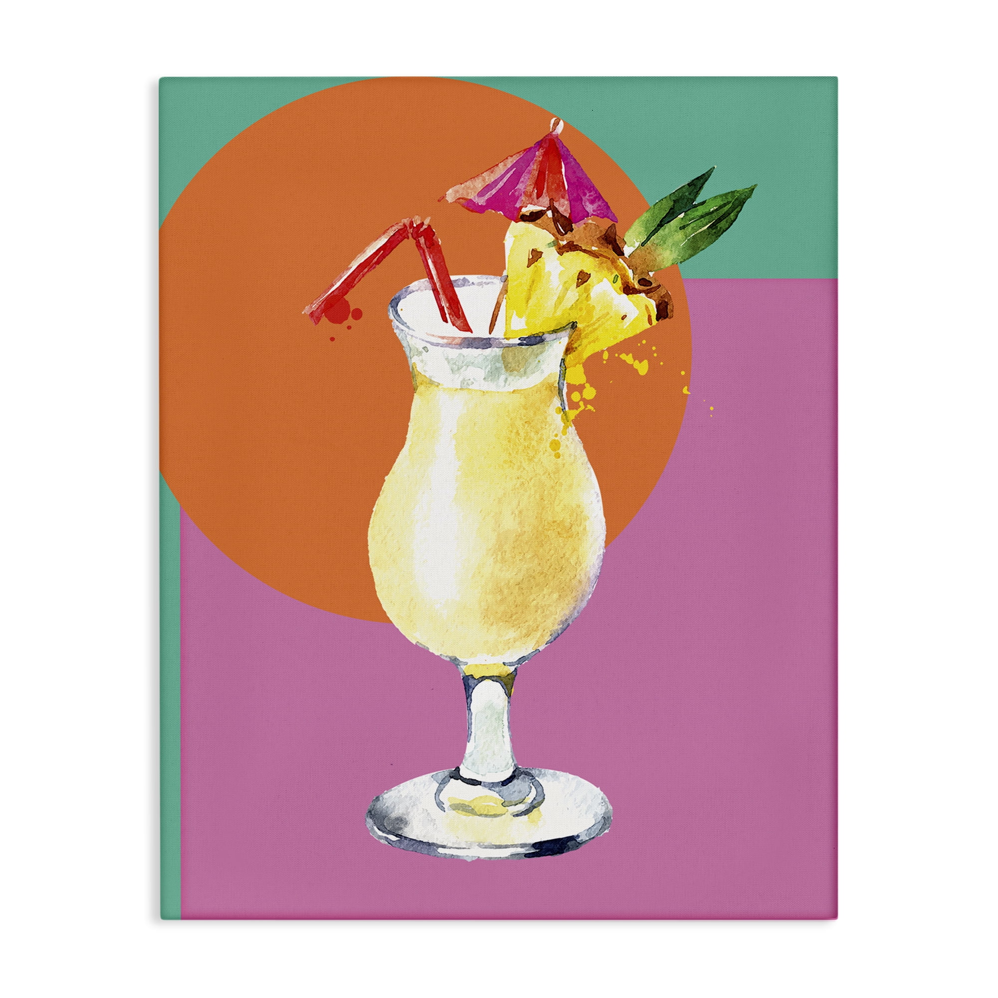Stupell Industries Modern Tropical Cocktail Food & Beverage Painting Wrapped Canvas Art Print Wall Art, 16 x 20