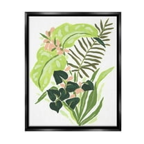 Stupell Industries Modern Tropical Herbs Botanical & Floral Painting Black Floater Framed Canvas Art Print Wall Art, 17 x 21