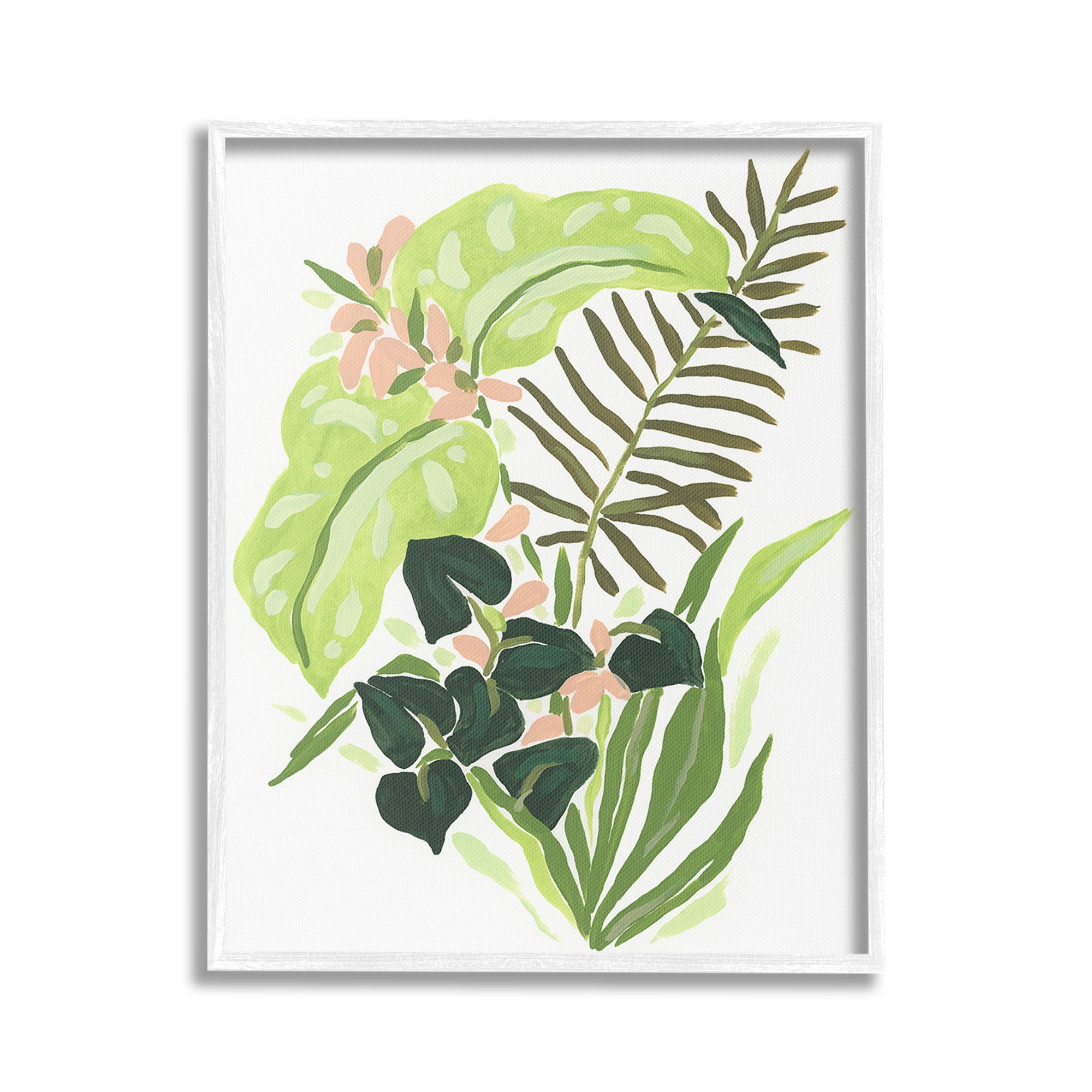 Stupell Industries Modern Tropical Herbs Botanical & Floral Painting White Framed Art Print Wall Art, 24 x 30