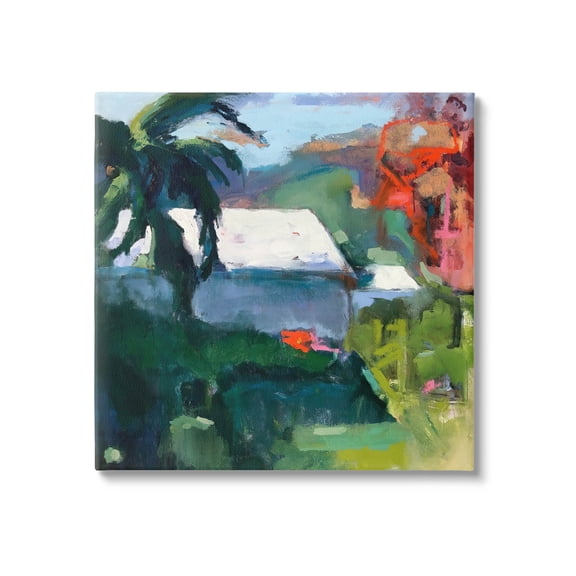 Stupell Industries Modern Tropical House Scenery Painting Gallery Wrapped Canvas Print Wall Art, Design by Page Pearson Railsback