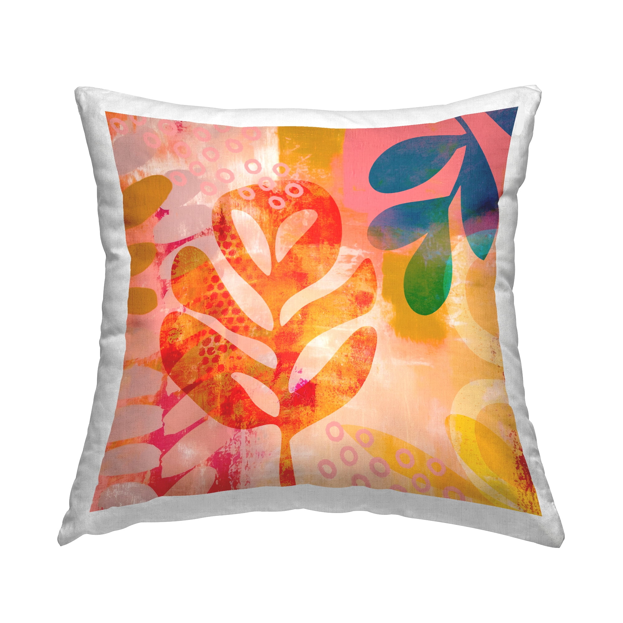 Stupell Industries Modern Tropical Leaves Decorative Printed Throw Pillow, 18 x 18