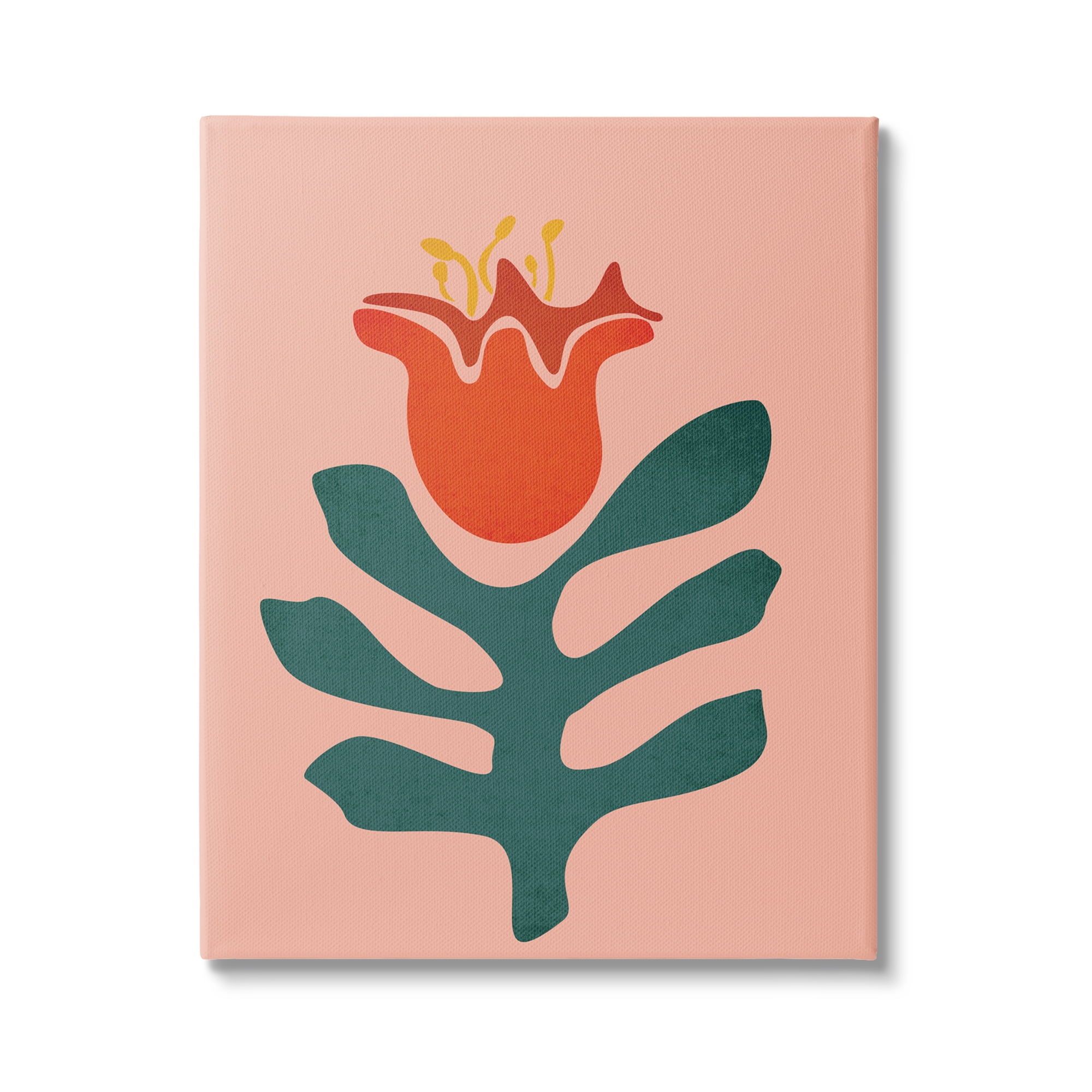 Stupell Industries Modern Tulip Flower Bud Abstract Cutout Shapes Graphic Art Gallery Wrapped Canvas Print Wall Art, Design by JJ Design House LLC
