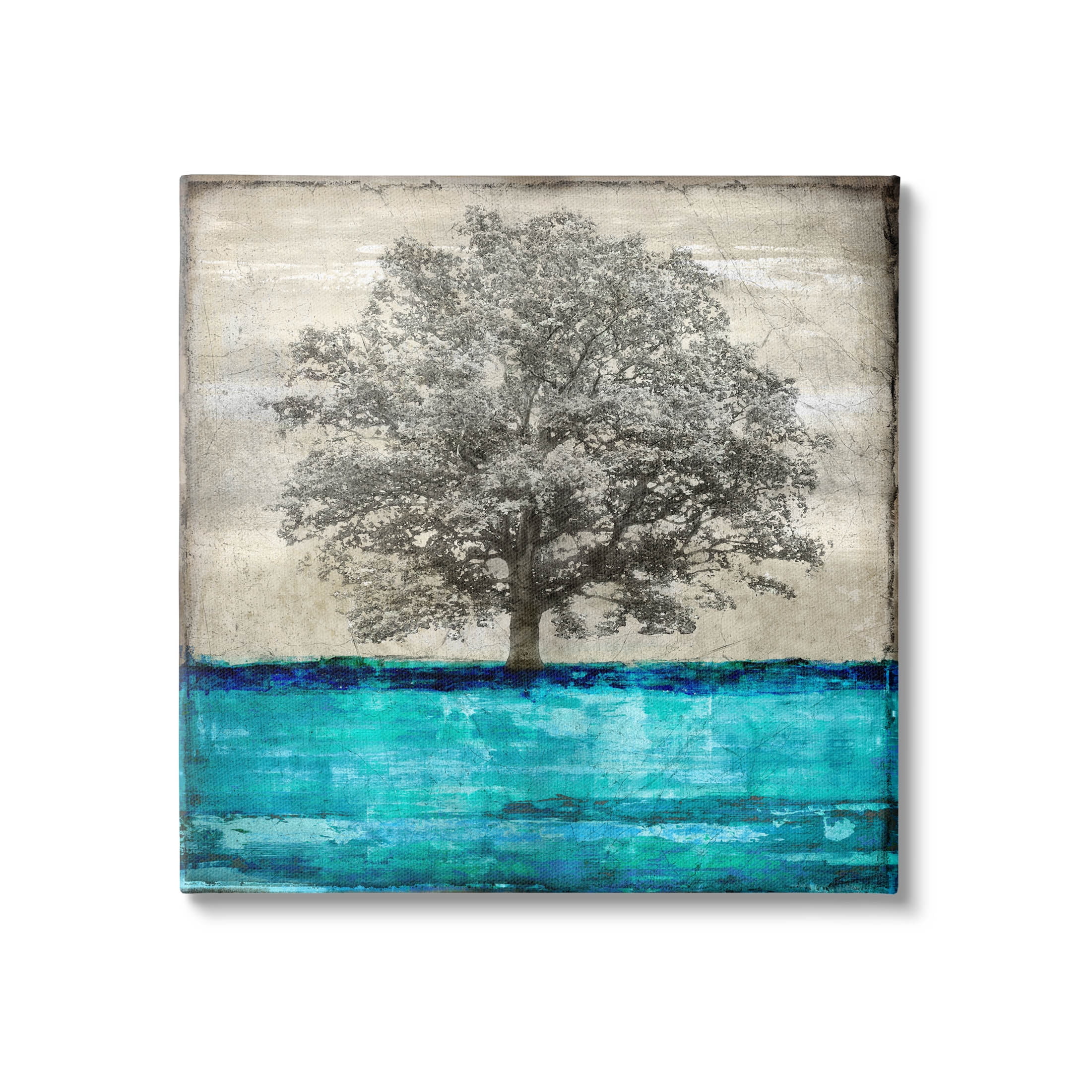 Stupell Industries Modern Turquoise Tree Collage Graphic Art Gallery Wrapped Canvas Print Wall Art, Design by Eric Turner