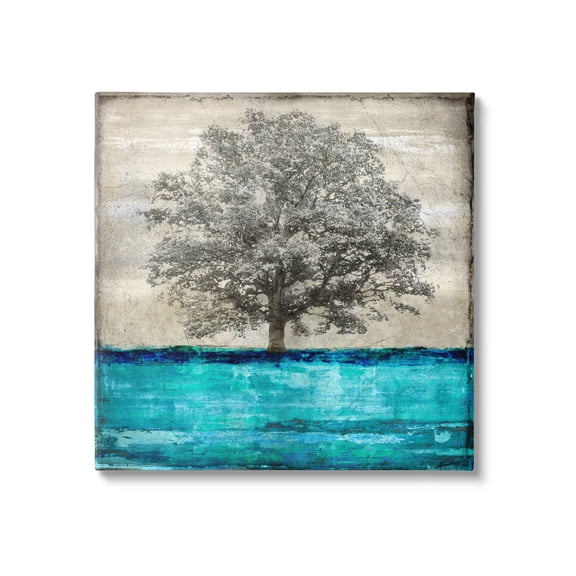 Stupell Industries Modern Turquoise Tree Collage Graphic Art Gallery Wrapped Canvas Print Wall Art, Design by Eric Turner