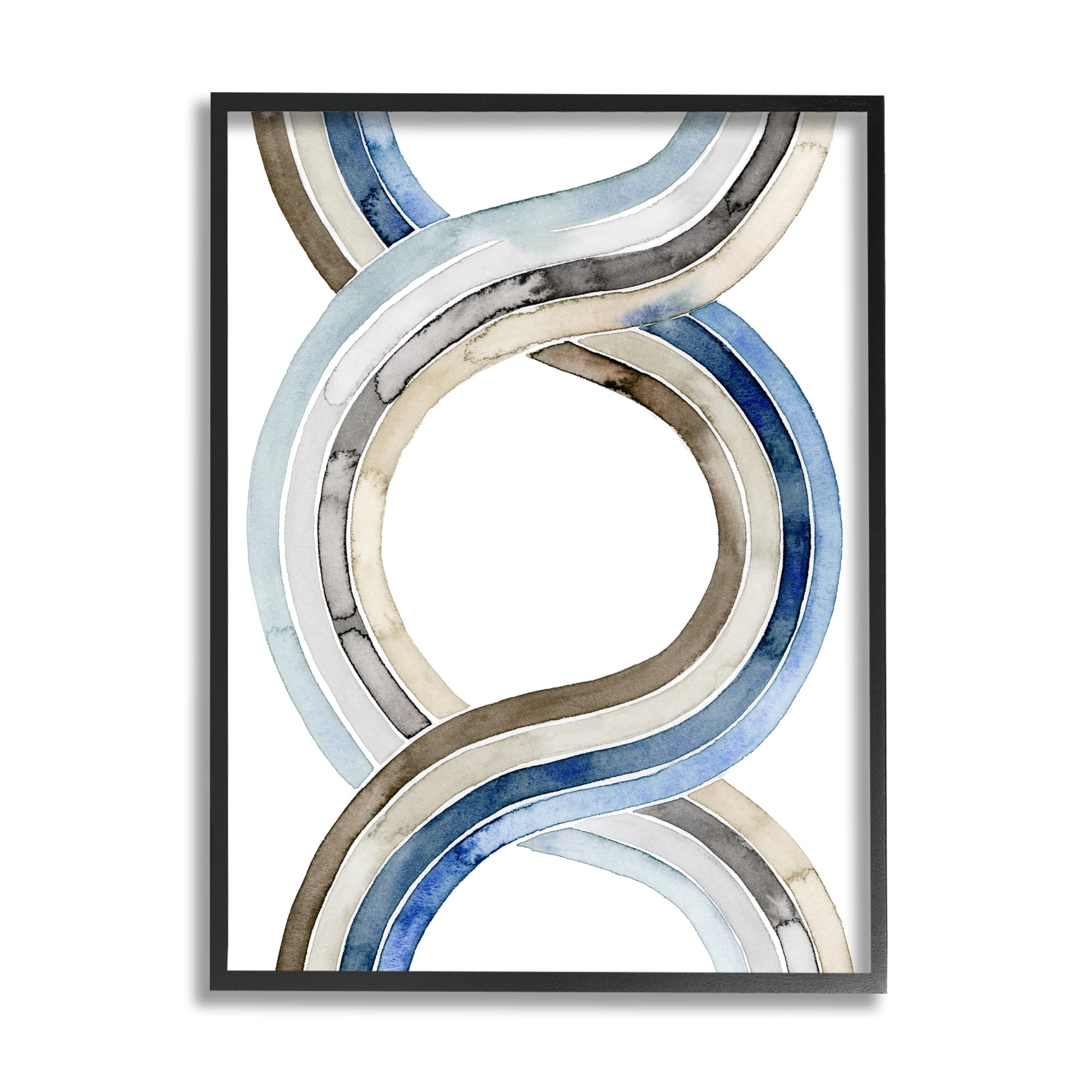 Stupell Industries Modern Two Dimensional Helix Abstract Watercolor Painting Black Framed Art Print Wall Art, 11x14, by Grace Popp