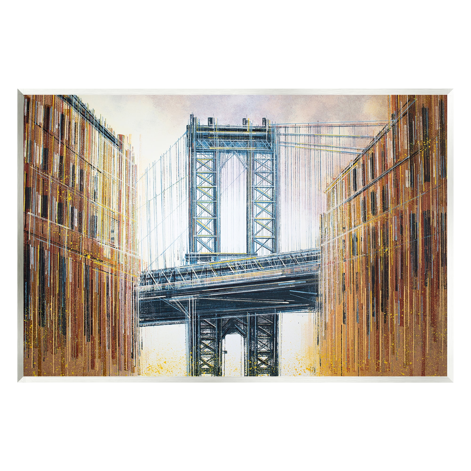 Stupell Industries Modern Urban Bridge Travel & Places Painting Unframed Art Print Wall Art, 19 x 13