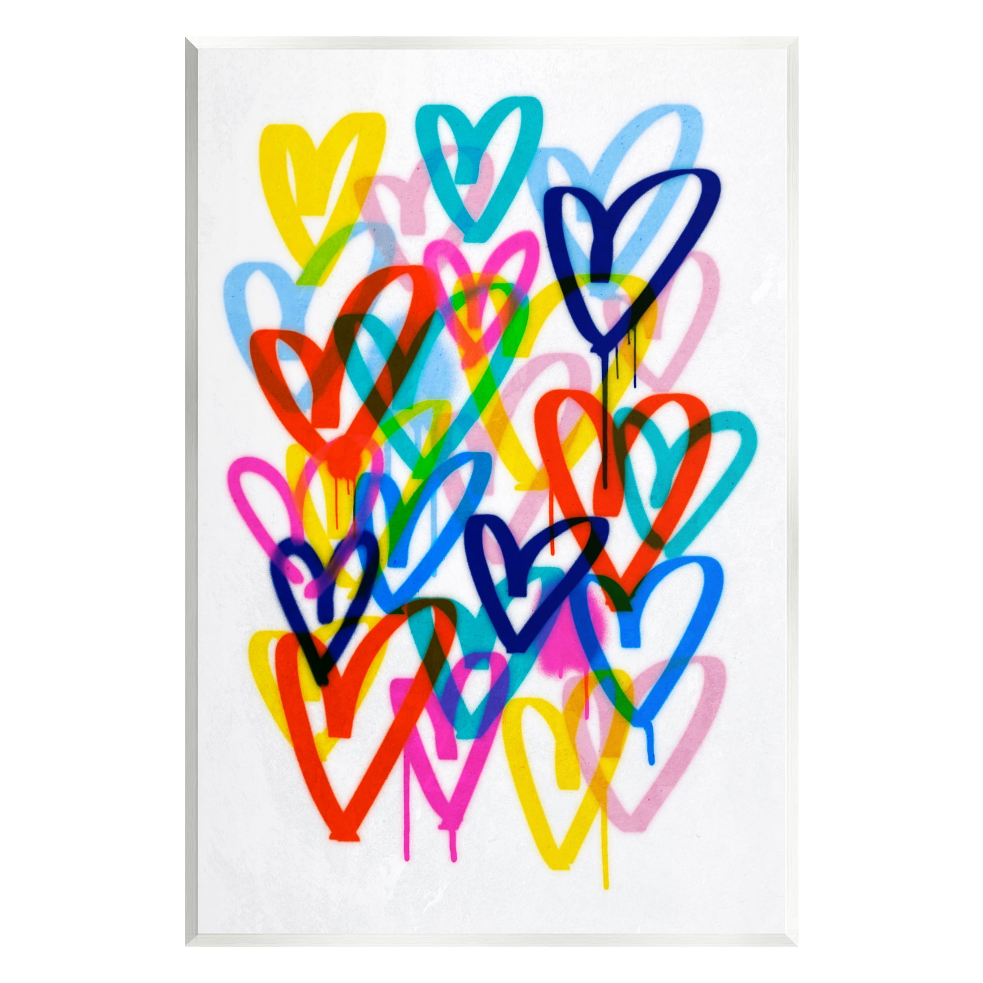 Stupell Industries Modern Urban Hearts Abstract Painting Unframed Art Print Wall Art, 10 x 15