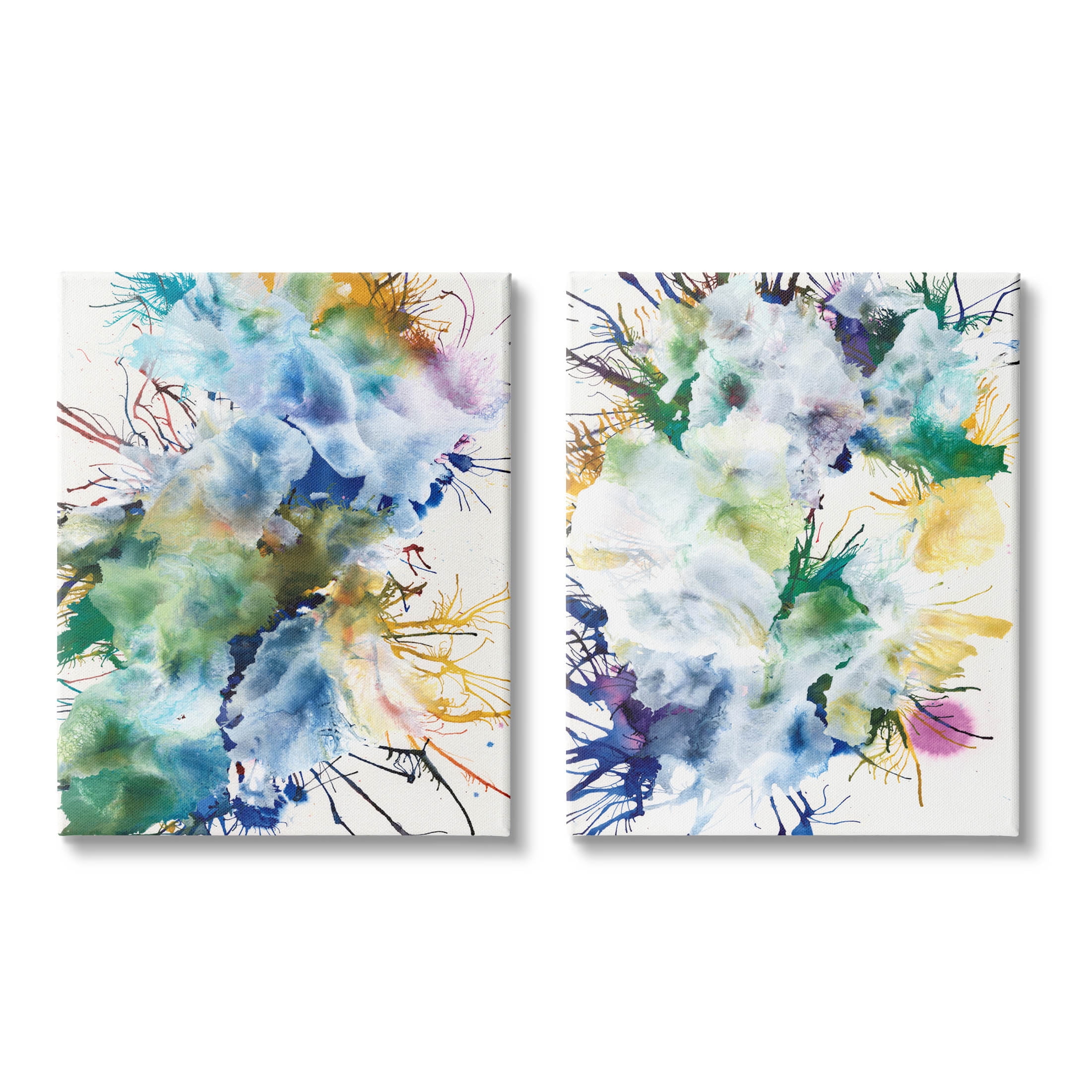 Stupell Industries Modern Urban Rainbow Splatter Graphic Art Gallery Wrapped Canvas Print Wall Art, Set of 2, Design by Jodi Fuchs