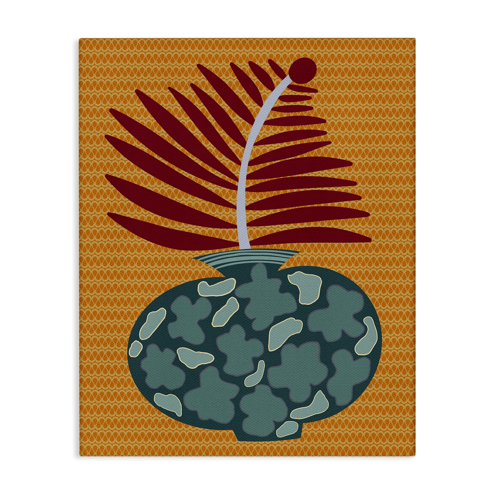 Stupell Industries Modern Vase on Yellow Plants & Flowers Painting Wrapped Canvas Art Print Wall Art, 16 x 20