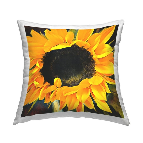 Stupell Industries Modern Vivid Sunflower Decorative Printed Throw Pillow Design by Jessica Manelis
