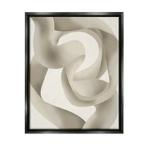 Stupell Industries Modern Wavy Abstraction Abstract Painting Black Floater Framed Art Print Wall Art, 17 x 21