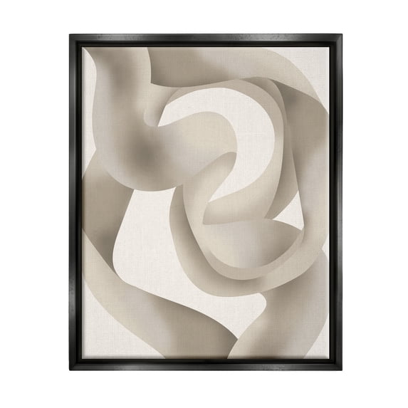 Stupell Industries Modern Wavy Abstraction Abstract Painting Black Floater Framed Art Print Wall Art, 17 x 21