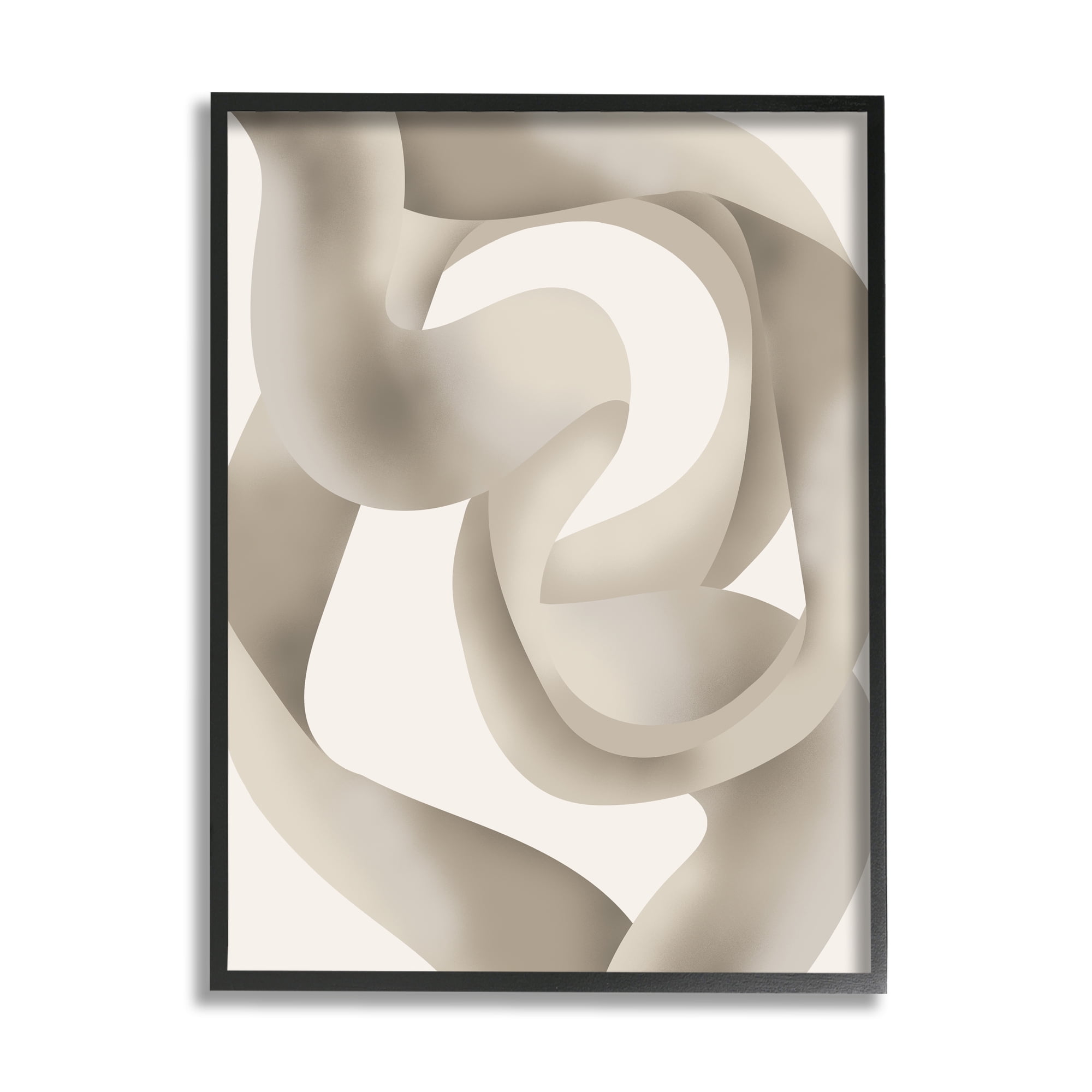 Stupell Industries Modern Wavy Abstraction Abstract Painting Black Framed Art Print Wall Art, 11 x 14