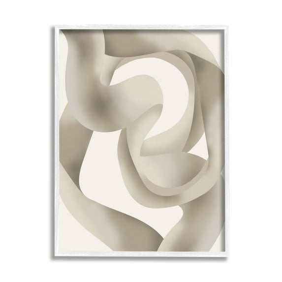 Stupell Industries Modern Wavy Abstraction Abstract Painting White Framed Art Print Wall Art, 16 x 20