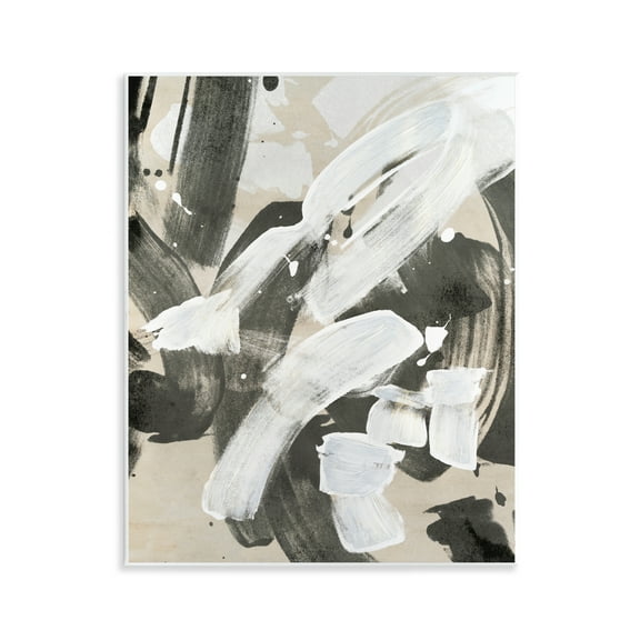 Stupell Industries Modern White Brush Stroke Abstract Painting Unframed Art Print Wall Art, 11 x 14