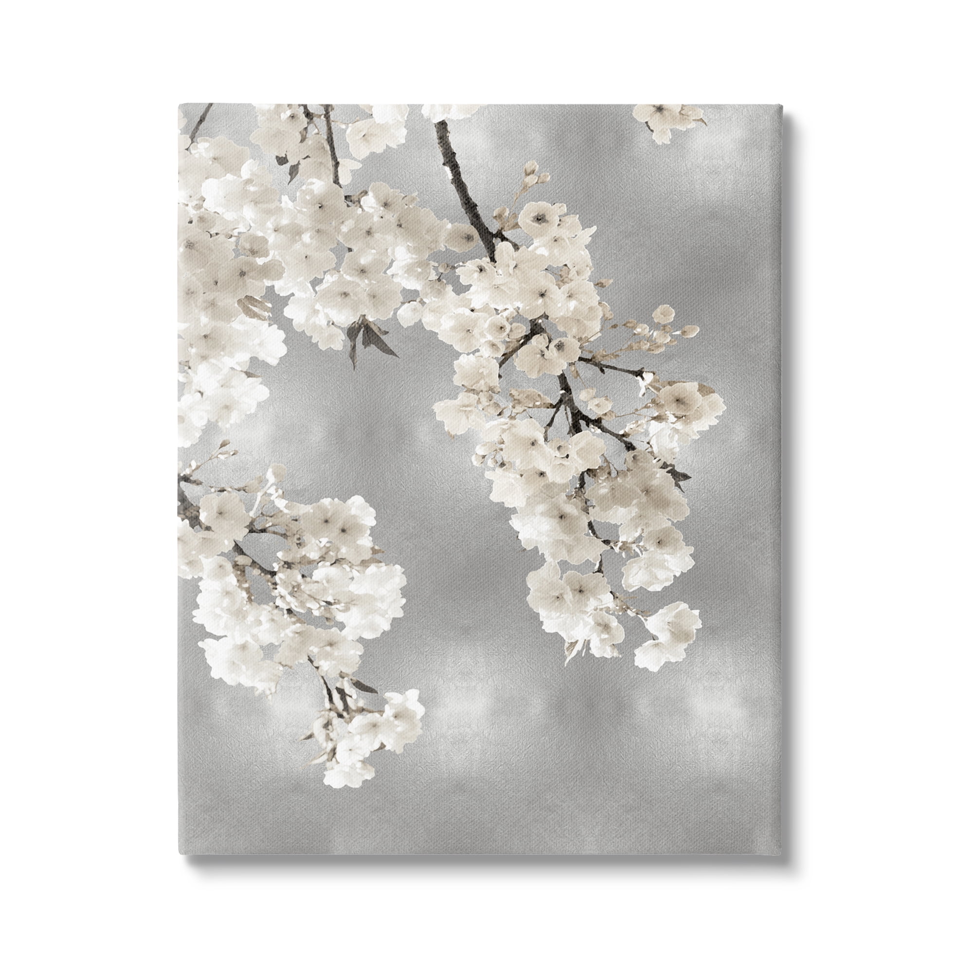 Stupell Industries Modern White Cherry Blossoms Botanical & Floral Painting Gallery Wrapped Canvas Art Print Wall Art, 36 x 48