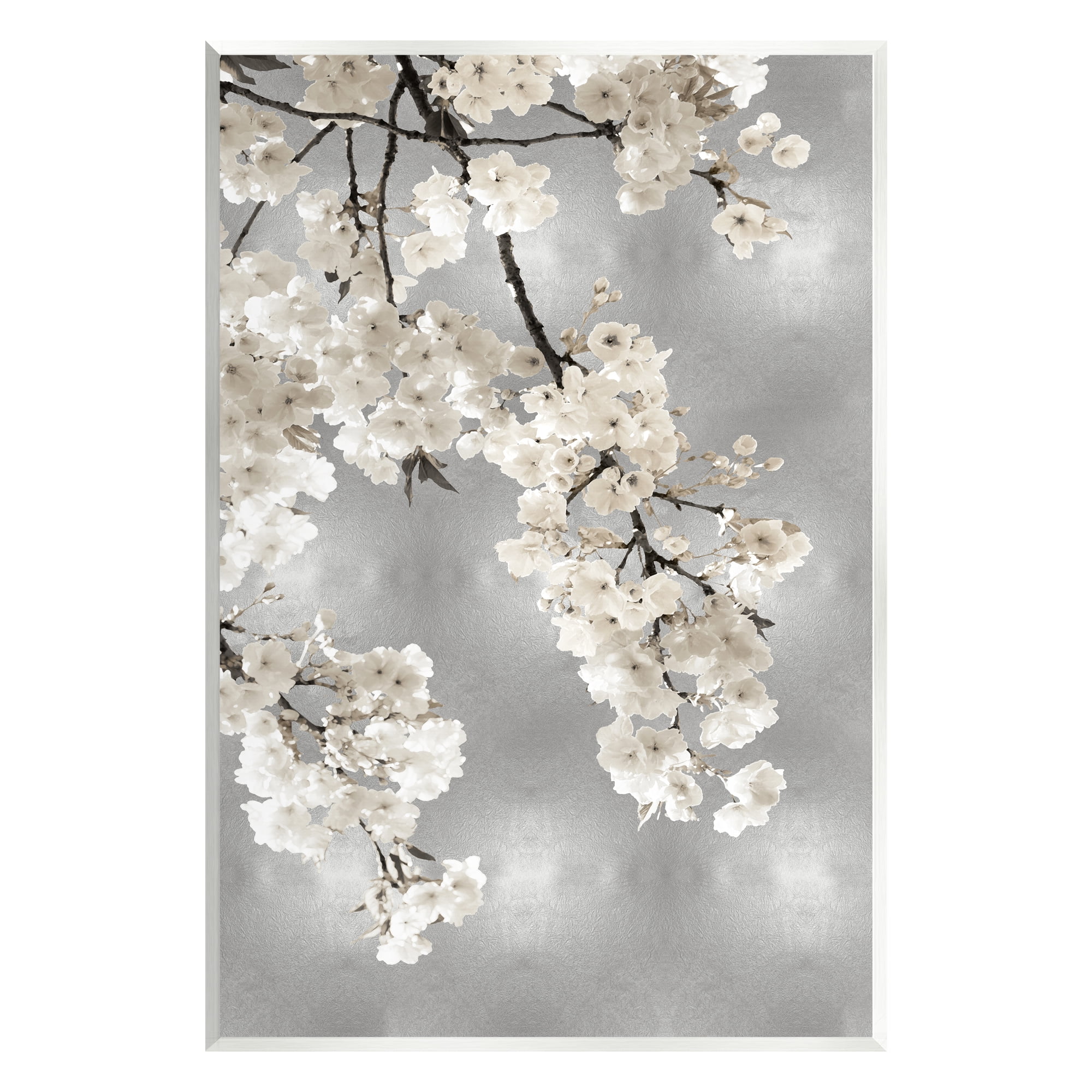 Stupell Industries Modern White Cherry Blossoms Botanical & Floral Painting Unframed Art Print Wall Art, 13 x 19