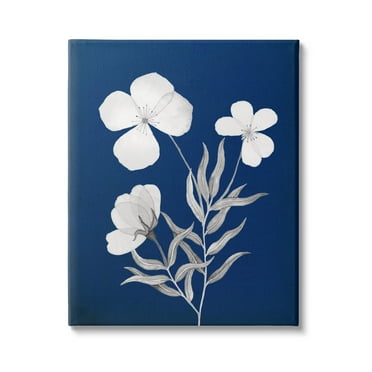 Stupell Industries Modern White Flower Petals Graphic Art Gallery Wrapped Canvas Print Wall Art, Design by Kourtni Gunn