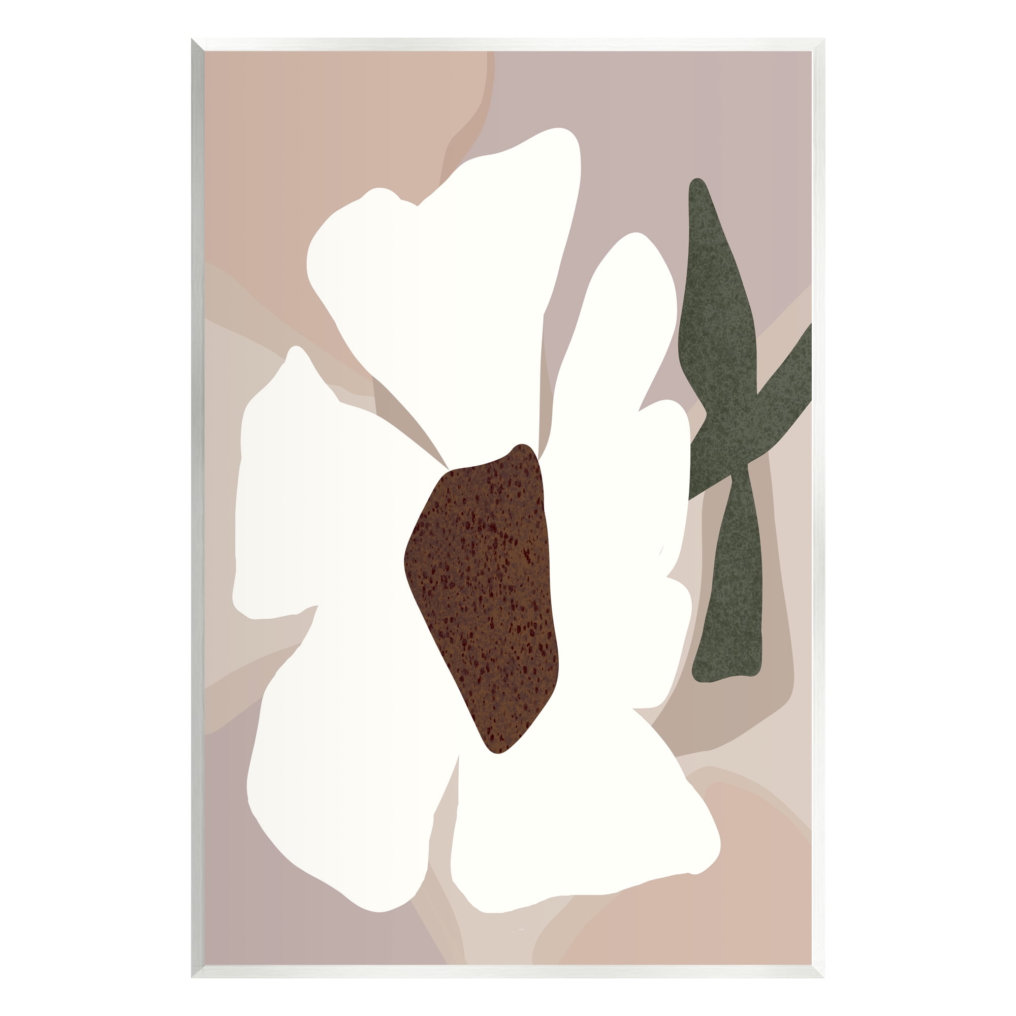 Stupell Industries Modern White Petals Botanical & Floral Painting Unframed Art Print Wall Art, 13 x 19