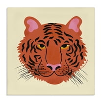 Stupell Industries Modern Wild Tiger Face Animals Painting Wrapped Canvas Canvas Art Print Wall Art, 17 x 17