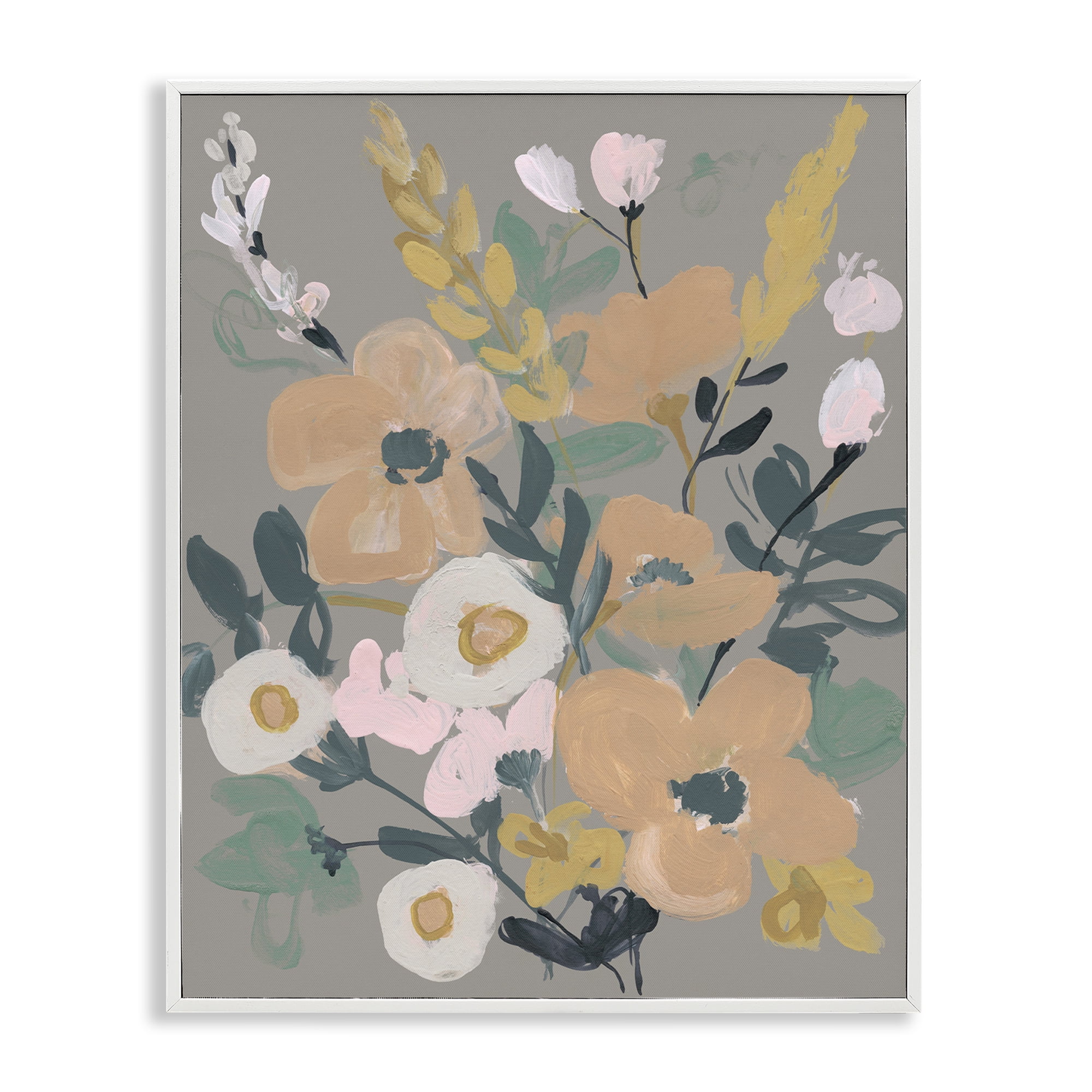 Stupell Industries Modern Wildflower Collage Botanical & Floral Painting White Framed Art Print Wall Art, 24 x 30