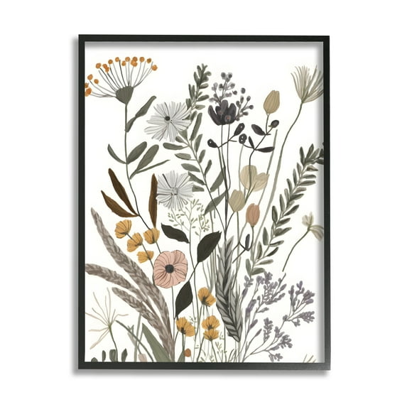 Stupell Industries Modern Woodland Herbs Botanical & Floral Painting Black Framed Art Print Wall Art, 24 x 30