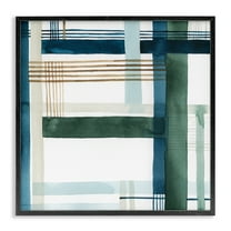 Stupell Industries Modern Woven Pattern Abstract Painting Black Framed Art Print Wall Art, 12 x 12