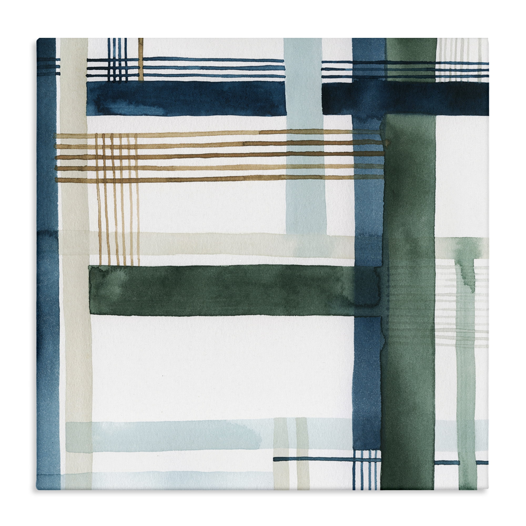 Stupell Industries Modern Woven Pattern Abstract Painting Gallery Wrapped Canvas Art Print Wall Art, 17 x 17