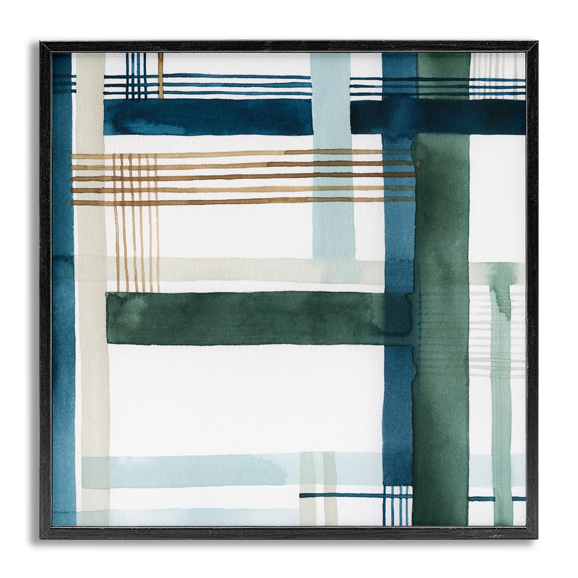 Stupell Industries Modern Woven Pattern Abstract Painting Gray Framed Art Print Wall Art, 12 x 12