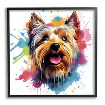 Stupell Industries Modern Yorkshire Splash Animals & Insects Painting Black Framed Art Print Wall Art, 12 x 12