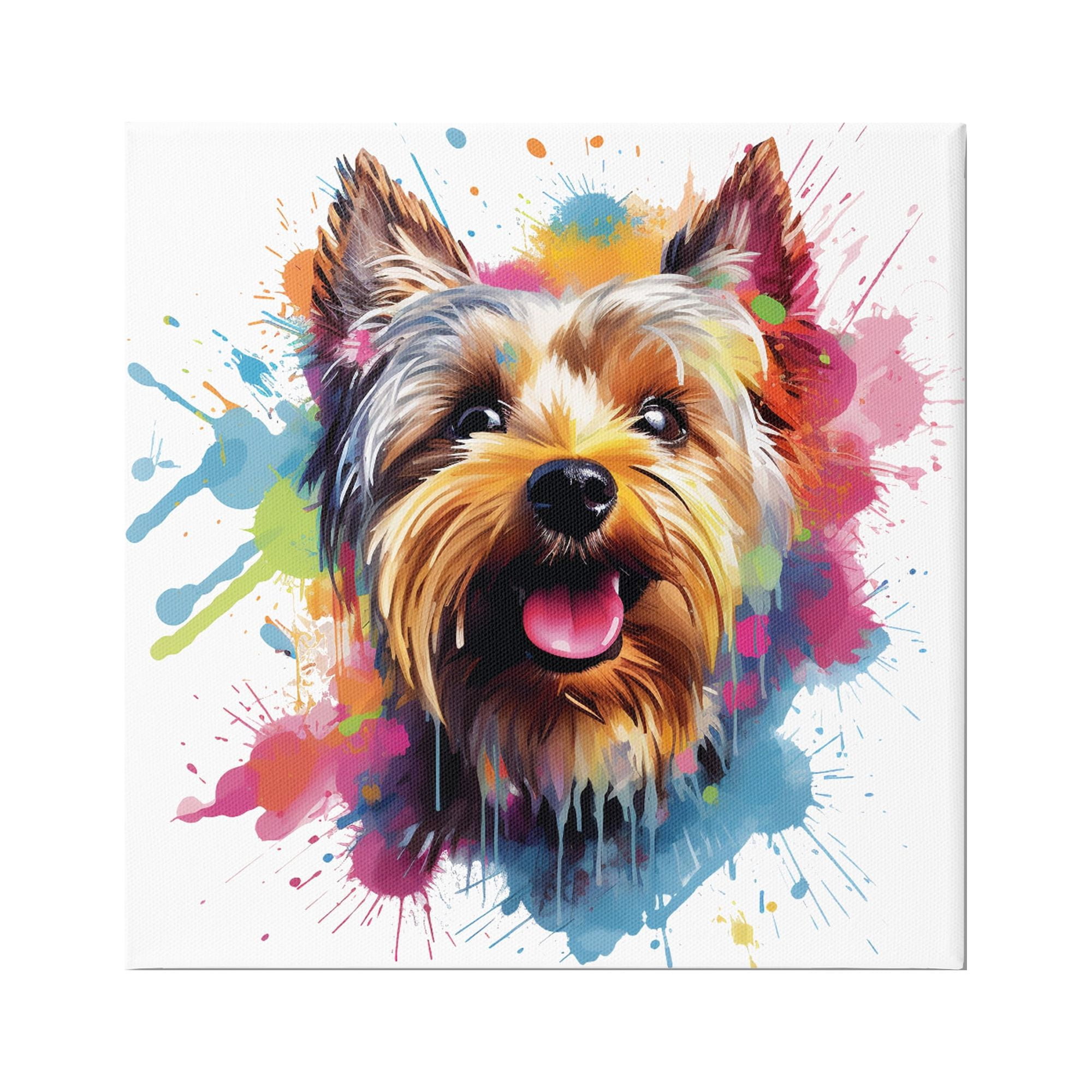 Stupell Industries Modern Yorkshire Splash Animals & Insects Painting Gallery Wrapped Canvas Art Print Wall Art, 17 x 17