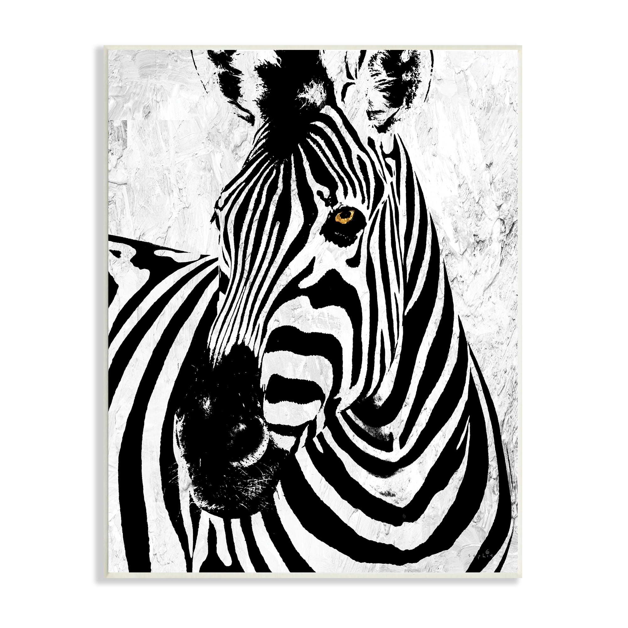 Stupell Industries Modern Zebra Portrait Striped Pattern Safari Animal, 13 x 19, Design by Sophie 6