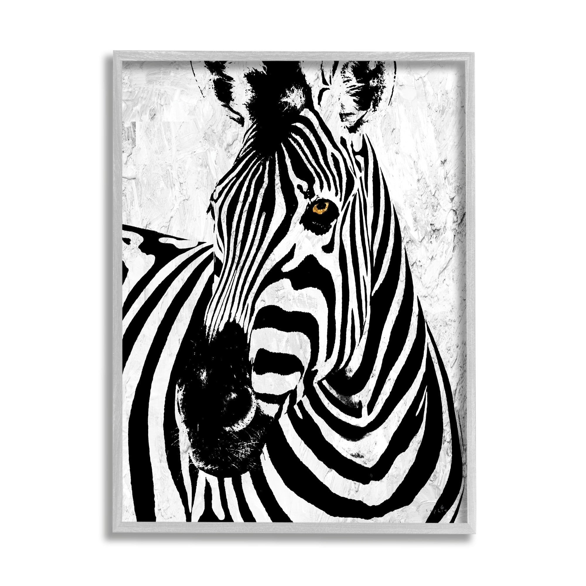 Stupell Industries Modern Zebra Portrait Striped Pattern Safari Animal, 16 x 20, Design by Sophie 6