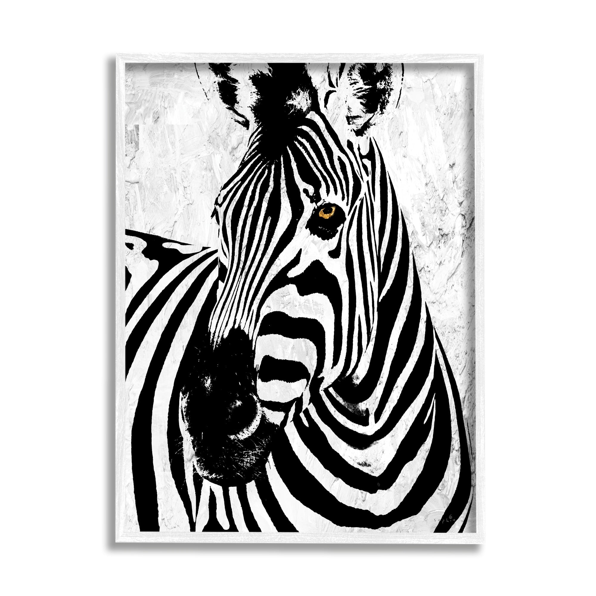 Stupell Industries Modern Zebra Portrait Striped Pattern Safari Animal, 24 x 30, Design by Sophie 6