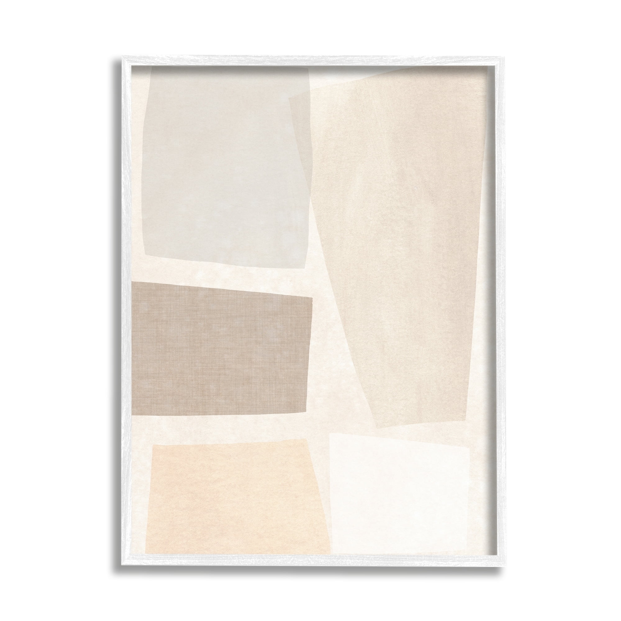 Stupell Industries Modest Neutral Toned Blocked Abstract Shapes Framed Wall Art, 11 x 14, Design by June Erica Vess