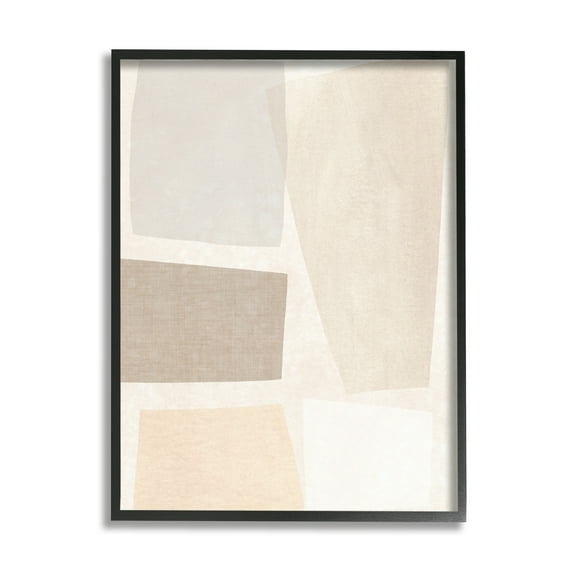 Stupell Industries Modest Neutral Toned Blocked Abstract Shapes Framed Wall Art, 16 x 20, Design by June Erica Vess