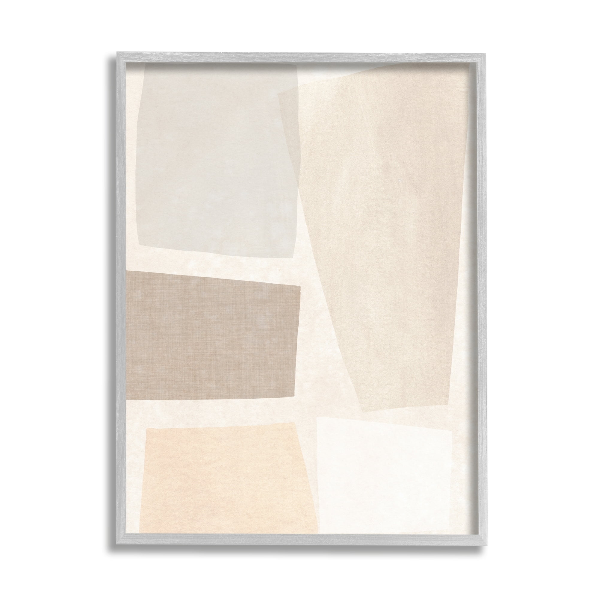 Stupell Industries Modest Neutral Toned Blocked Abstract Shapes Framed Wall Art, 16 x 20, Design by June Erica Vess