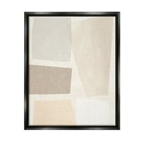 Stupell Industries Modest Neutral Toned Blocked Abstract Shapes Jet Black Framed Floating Canvas Wall Art, 24x30, by June Erica Vess